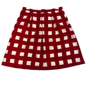 The LimitedRed and White Gingham Pleated Skirt